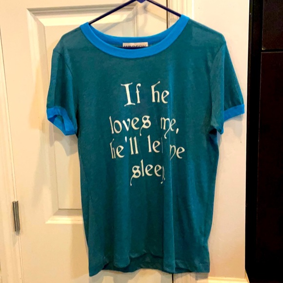 Wildfox Tops - Wildfox Graphic Ringer Tee Blue/ funny new mom tee